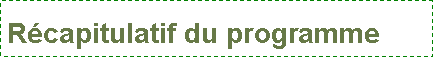 Zone de Texte: Rcapitulatif du programme